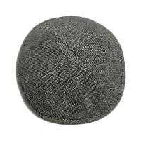 Кипа твидовая темно-серая, диаметр 17 см