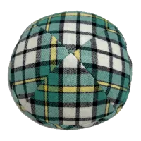 Кипа костюмная зелёная в клетку, диаметр 19см