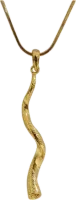 Necklace and pendant in the shape of a shofar kudu, gold color