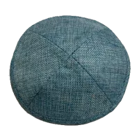 Кипа твидовая голубая, диаметр 17 см