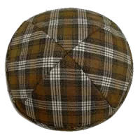 Кипа костюмная коричнево-белая в клетку, диаметр 19см