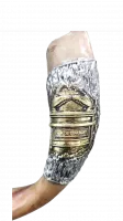 Shofar kudu, with silver and gold plated, pattern after the Ark of the Covenant, handmade_2