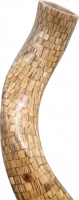 Shofar covered in mosaic, made of olive wood, handmade_1