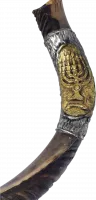 Silver-plated shofar, menorah pattern, handmade_2