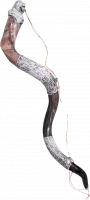 Large kudu shofar, for anointing oil, silver plated, handmade_1