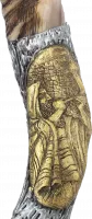 Silver-plated shofar, with the pattern of a priest blowing a shofar_1