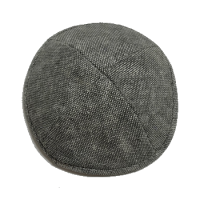 Кипа твидовая темно-серая, диаметр 17 см