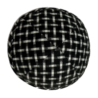 Кипа костюмная черно-белая в клетку, диаметр 19см