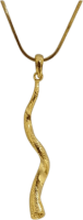 Necklace and pendant in the shape of a shofar kudu, gold color