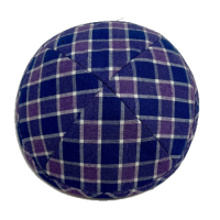 Кипа костюмная синие-фиолетовая в клетку, диаметр 19см