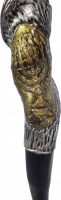 Eland shofar, silver and gold plated, menorah pattern, handmade_2
