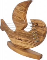 David's harp made of olive wood with a pattern, Star of David, handmade_1