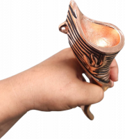 Mezuzah with gold shofar kudu pattern_1